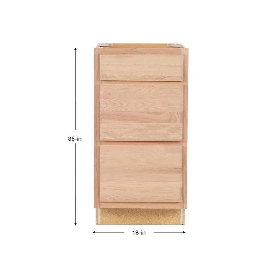 Project Source Ready to Finish 18-in W x 35-in H x 21-in D 3-Drawer Freestanding Cabinet Bank, Natural Rustic Oak - Image 9