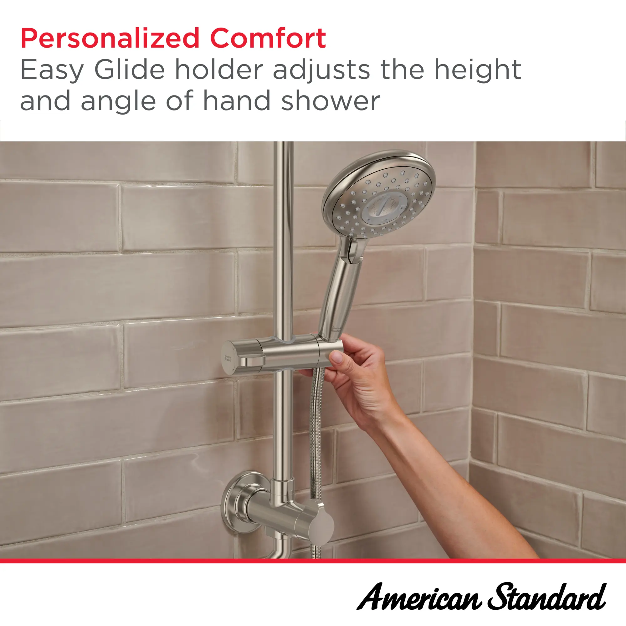 American Standard Spectra Versa Brushed Nickel Spray Shower Bar System, 24-Inch, 1.8 GPM - Image 7