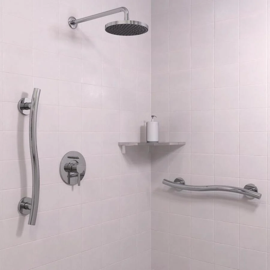 Keeney Wave 16-in Matte Black Wall Mount ADA-Compliant Grab Bar - Image 12