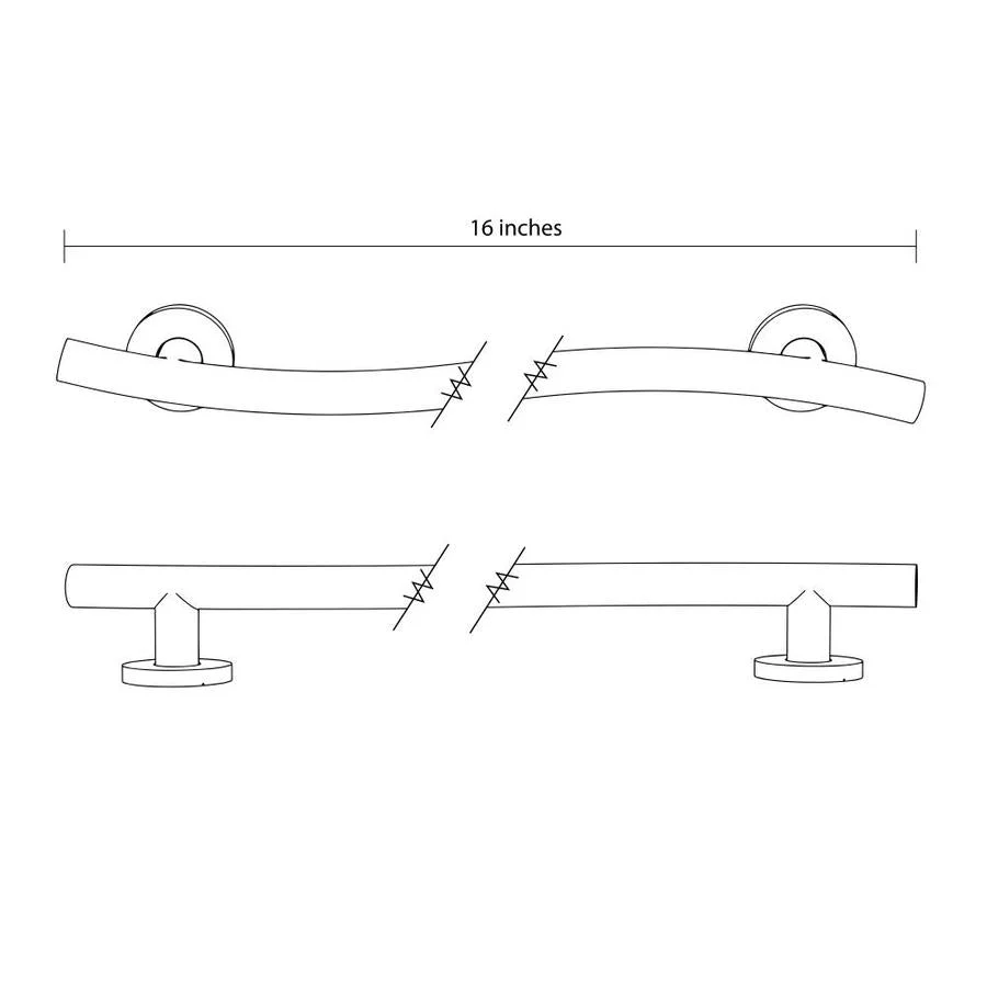 Keeney Wave 16-in Matte Black Wall Mount ADA-Compliant Grab Bar - Image 9