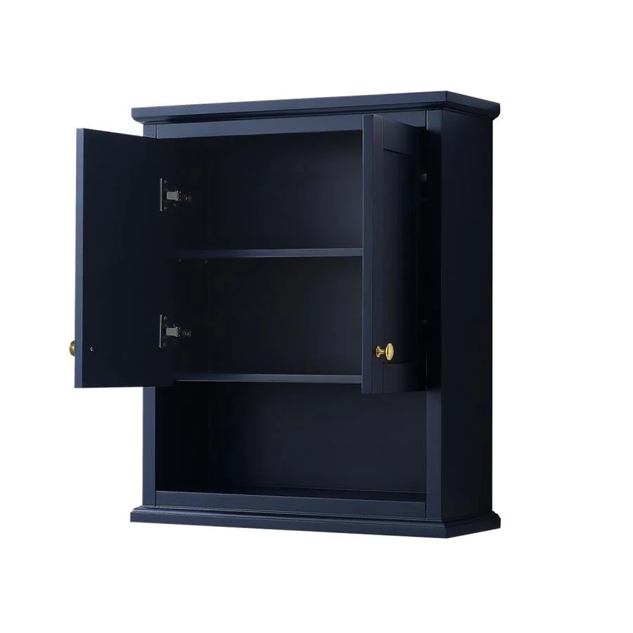 Wyndham Collection Avery 25-in W x 30-in H x 9-in D Dark Blue Bathroom Wall Cabinet