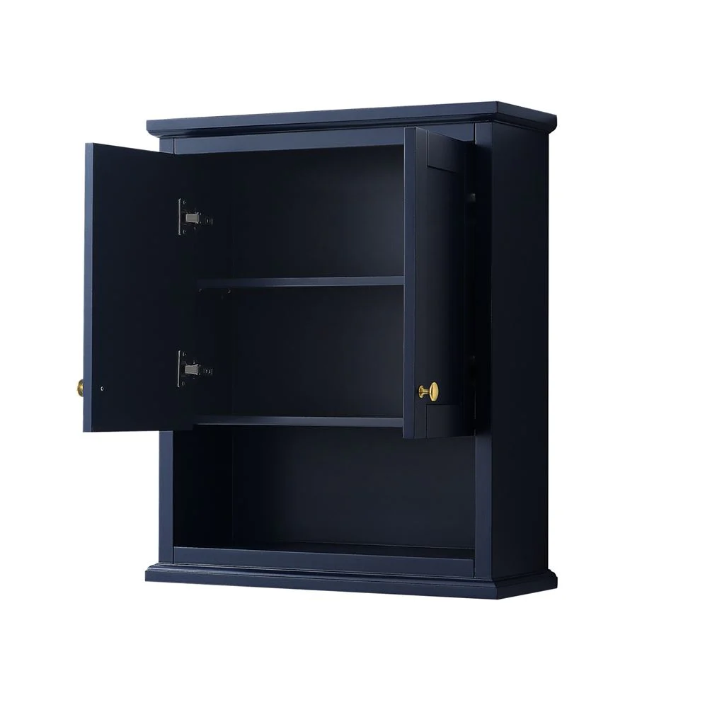 Wyndham Collection Avery 25-in W x 30-in H x 9-in D Dark Blue Bathroom Wall Cabinet - Image 5
