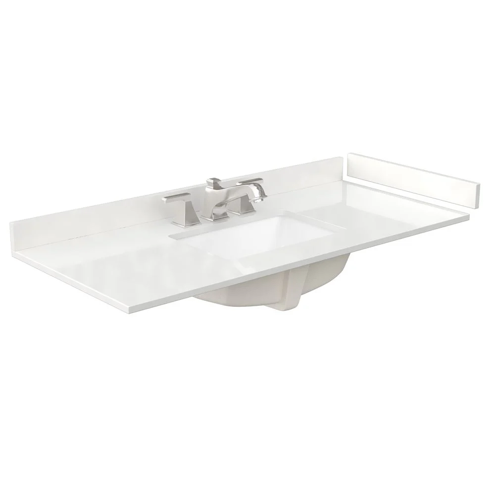 Wyndham Collection Avery 48-in White Single Sink Bathroom Vanity with White Carrara Marble Top, Mirror Included - Image 12