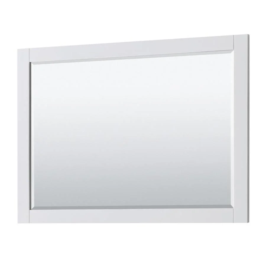 Wyndham Collection Avery 48-in White Single Sink Bathroom Vanity with White Carrara Marble Top, Mirror Included - Image 3