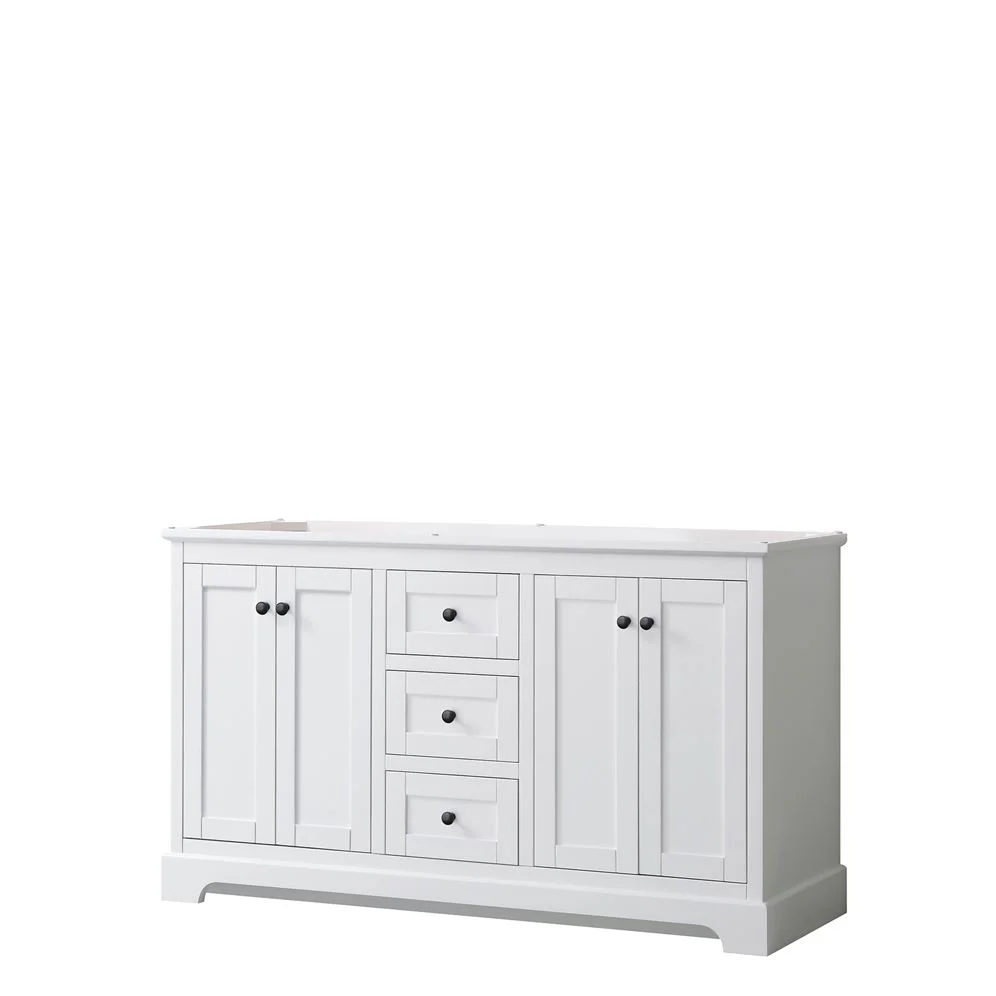 Wyndham Collection Avery 60-in White Double Sink Bathroom Vanity with White Carrara Marble Top - Image 10