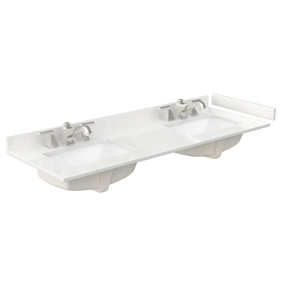 Wyndham Collection Avery 60-in White Double Sink Bathroom Vanity with White Carrara Marble Top - Image 9