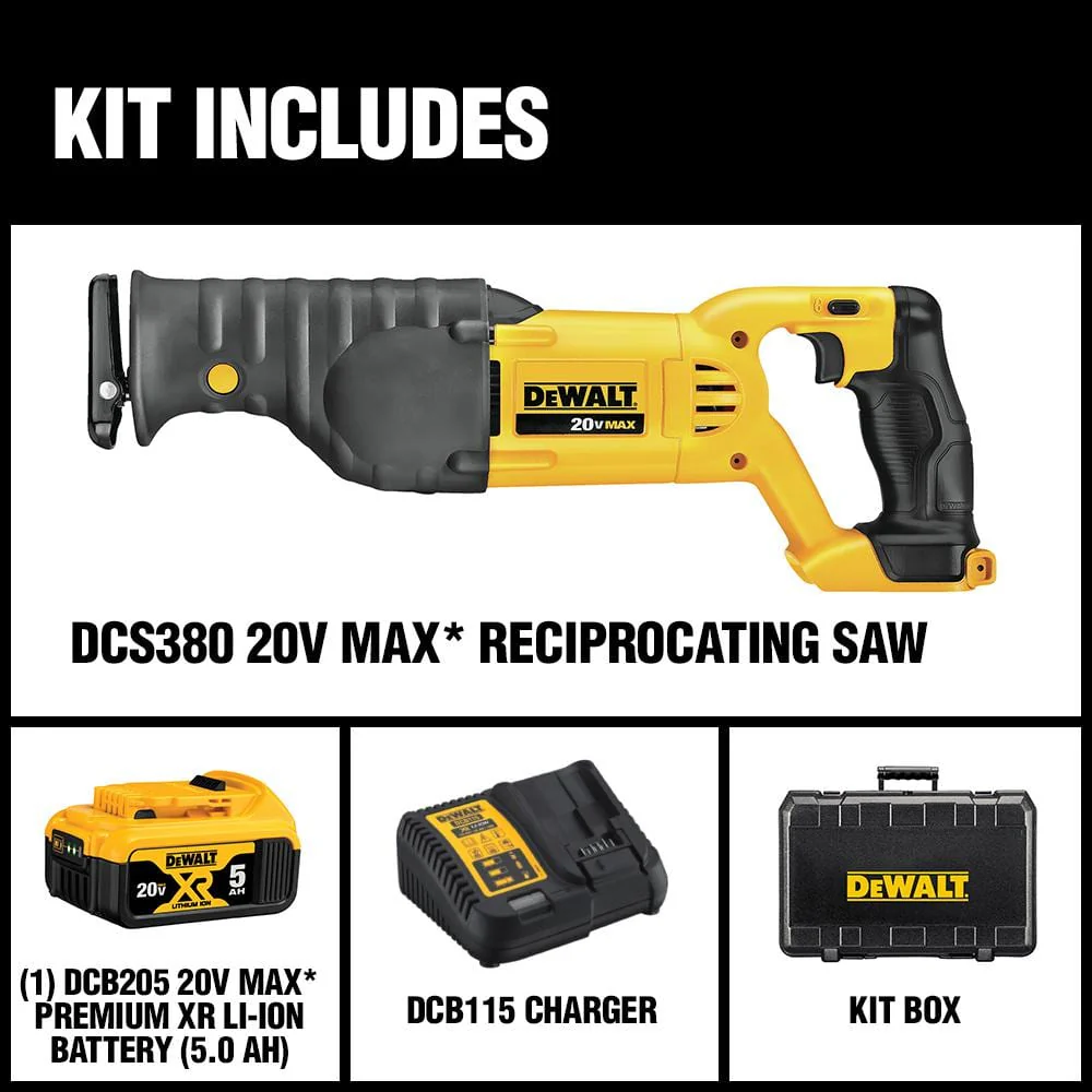 DEWALT 20V MAX Cordless Reciprocating Saw Kit with Battery and Charger - Image 2