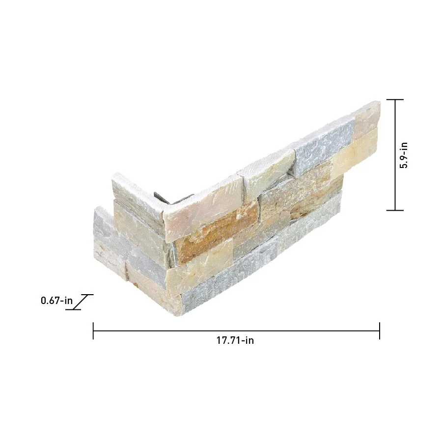 Satori 6-Pack Desert Quartz Ledgestone Corner 6-in x 18-in Natural Stone Wall Tile - Image 5