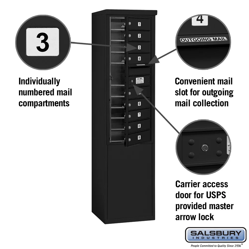 11-Door Free-Standing 4C Horizontal Mailbox with USPS Access - Image 2