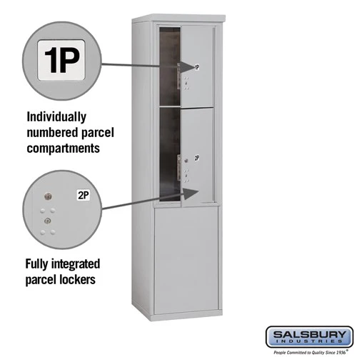11 Door Free-Standing Parcel Locker with 2 Parcel Lockers, Aluminum, USPS Access - Image 2