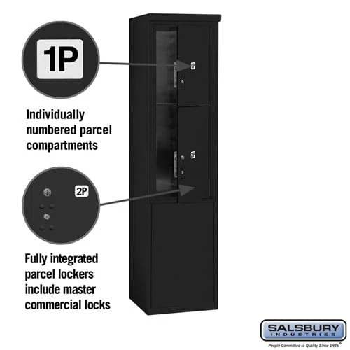 11 Door Free-Standing Parcel Locker with 2 Parcel Lockers in Black for Private Access - Image 2