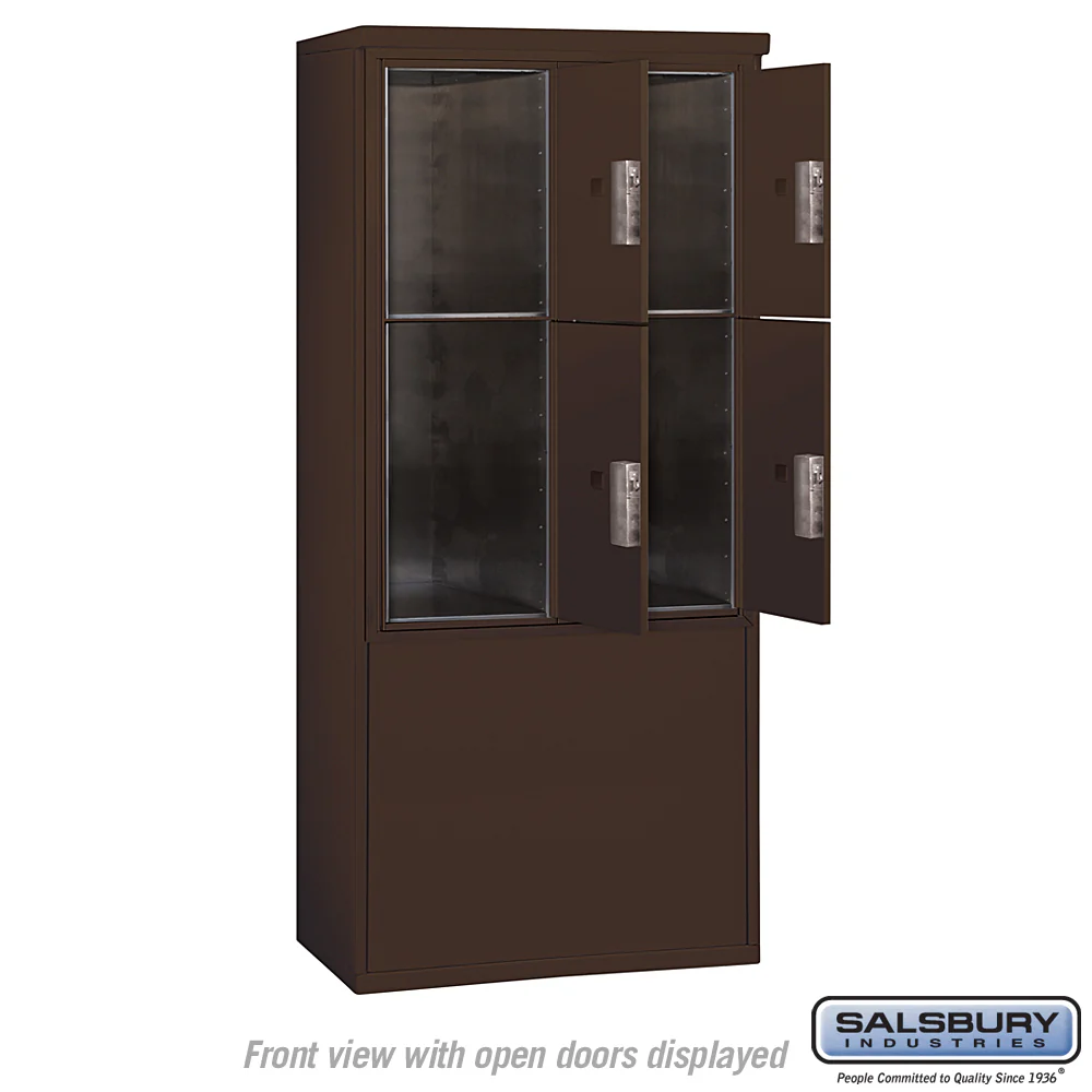 11-Door Free-Standing Parcel Locker with 4 Parcel Compartments in Bronze - Image 3