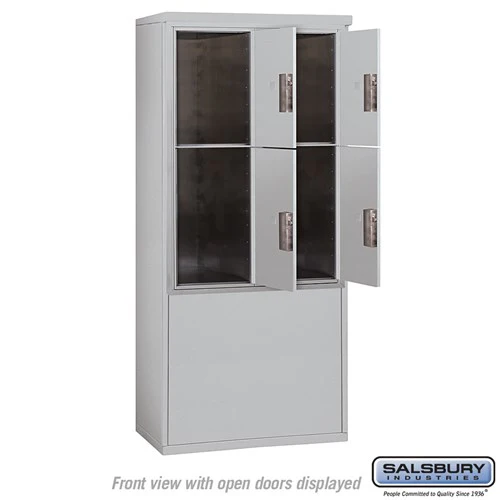 11-Door Free-Standing Parcel Locker with 4 Parcel Lockers in Aluminum - Image 3