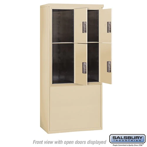 11-Door Free-Standing Parcel Locker with 4 Parcel Lockers in Sandstone - Image 3
