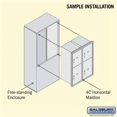 11-Door Free-Standing Parcel Locker with 4 Parcel Lockers in Sandstone - Image 4
