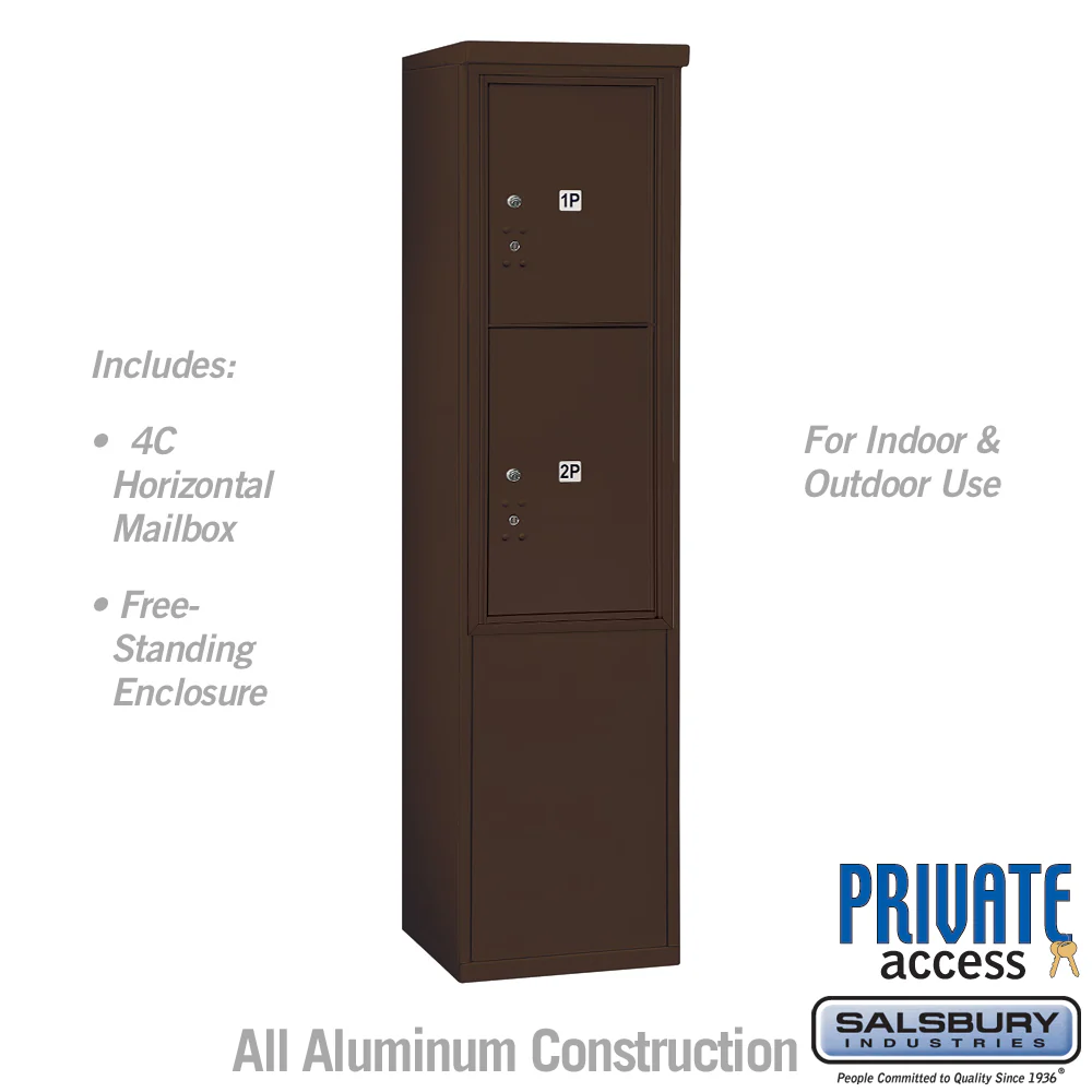 11-Door Free-Standing Parcel Locker with Private Access in Bronze