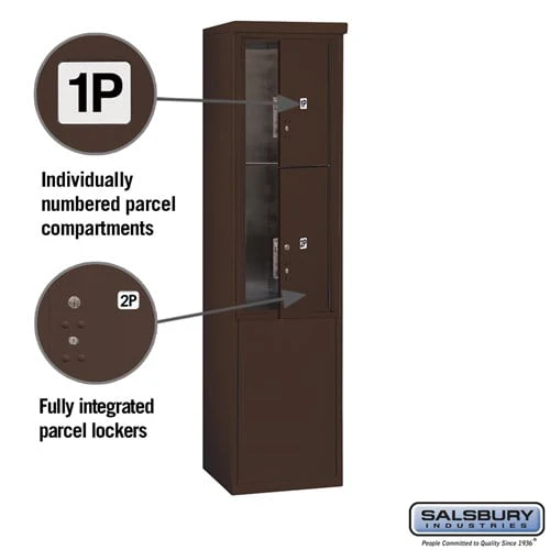 11-Door Free-Standing Parcel Locker with USPS Access in Bronze - Image 2
