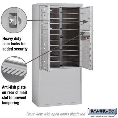 11 Door High Free-Standing 4C Horizontal Mailbox with 20 Doors in Aluminum with Private Access - Image 3