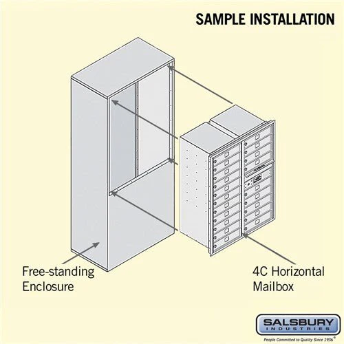 11 Door High Free-Standing 4C Horizontal Mailbox with 20 Doors in Aluminum with Private Access - Image 4