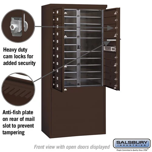 11 Door High Free-Standing 4C Horizontal Mailbox with 20 Doors in Aluminum with Private Access - Image 7