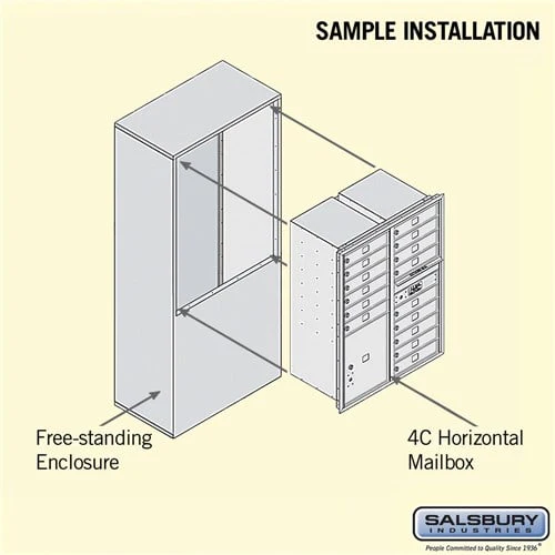 11 Door High Free-Standing 4C Horizontal Mailbox with Parcel Locker in Bronze - Image 4