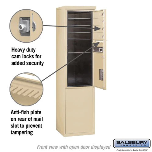 11 Door High Free-Standing 4C Horizontal Mailbox with Parcel Locker in Sandstone - Image 3