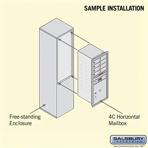 11 Door High Free-Standing 4C Horizontal Mailbox with Parcel Locker in Sandstone - Image 4