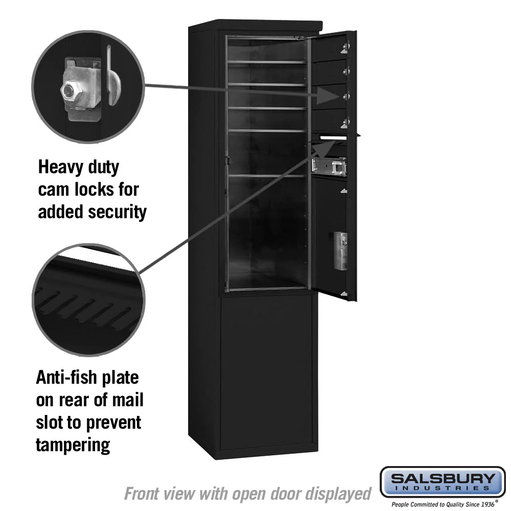 11-Door Free-Standing Mailbox with Parcel Locker in Black - Image 3