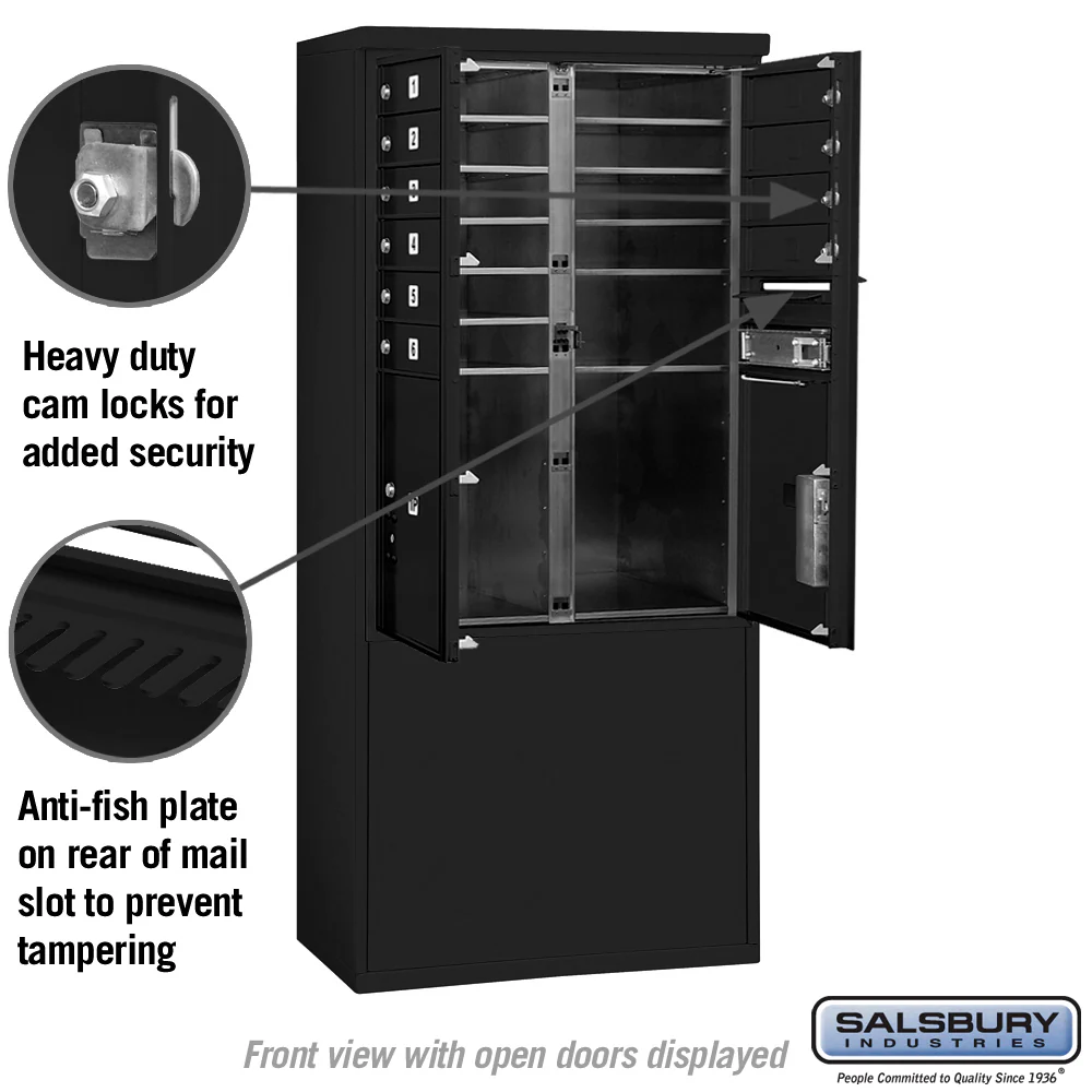 11-Door Free-Standing Mailbox with Parcel Locker in Black - Image 7