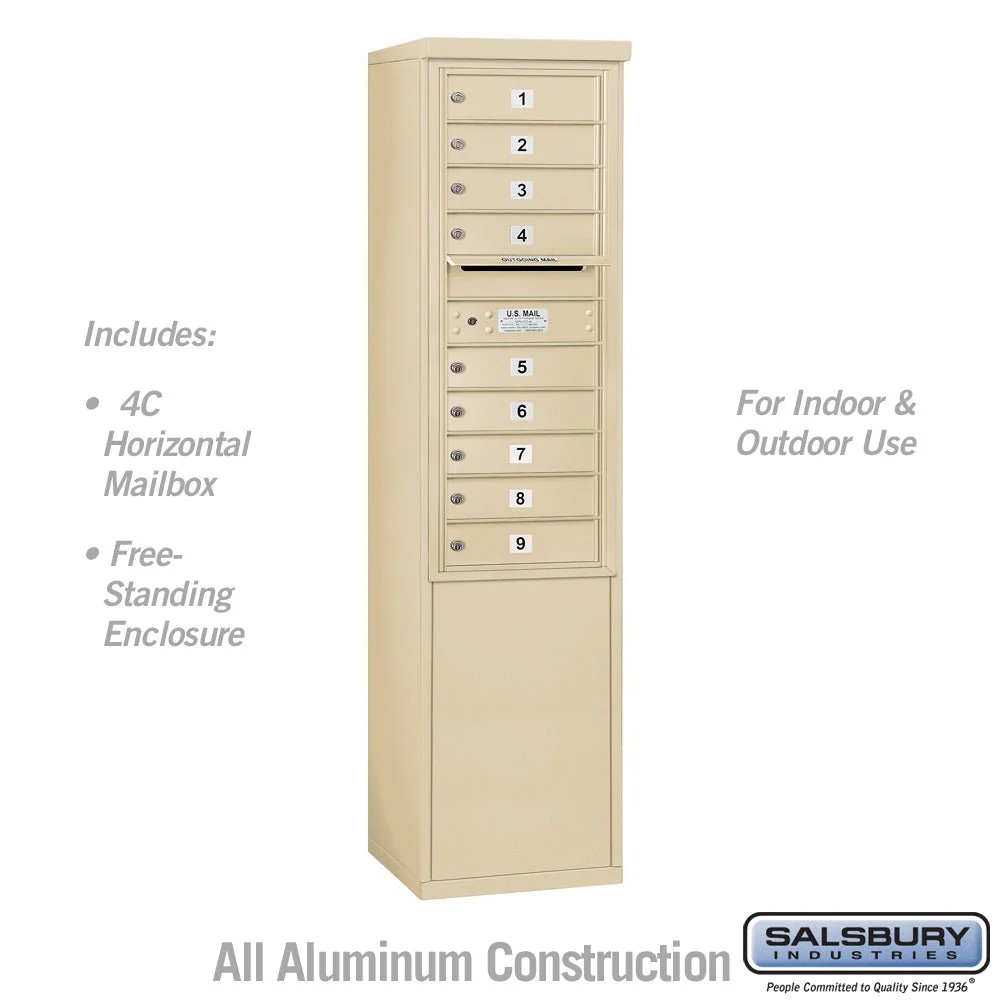 11 Door High Free-Standing 4C Horizontal Mailbox with USPS Access