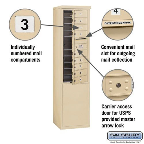 11 Door High Free-Standing 4C Horizontal Mailbox with USPS Access - Image 2