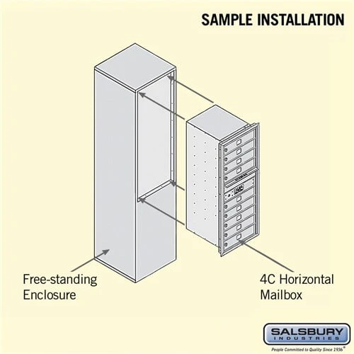 11 Door High Free-Standing 4C Horizontal Mailbox with USPS Access - Image 4