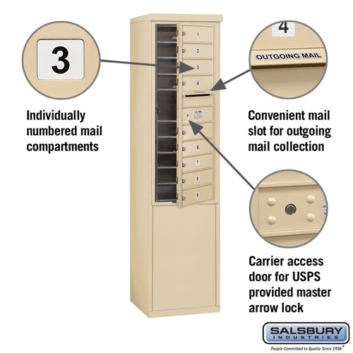 11-Door High Free-Standing 4C Horizontal Mailbox with USPS Access - Image 6