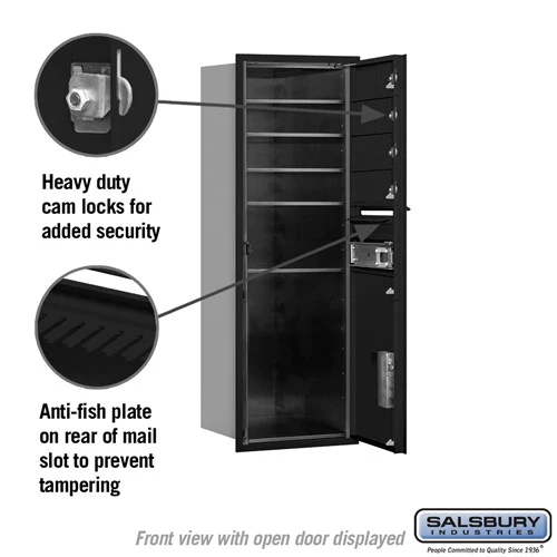 11-Door High Recessed Mailbox with Parcel Locker - Black, Private Access - Image 3
