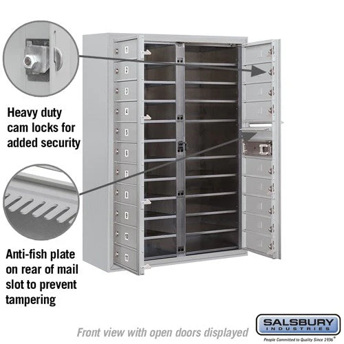 11 Door High Surface Mounted 4C Horizontal Mailbox with 20 Doors in Aluminum for Private Access - Image 3