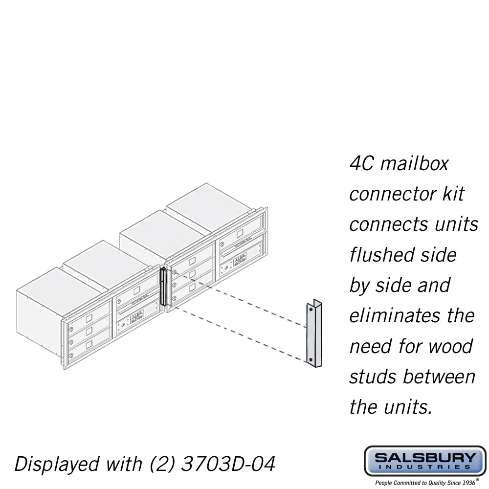 Recessed Mounted 4C Horizontal Mailbox Connector Kit for 3 Door High Units