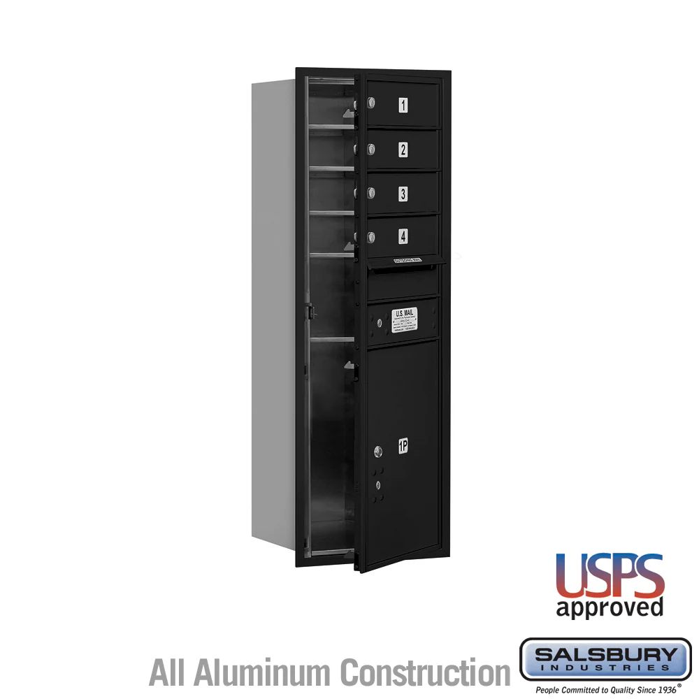 11-Door High Recessed Mounted 4C Horizontal Mailbox with Parcel Locker - Black