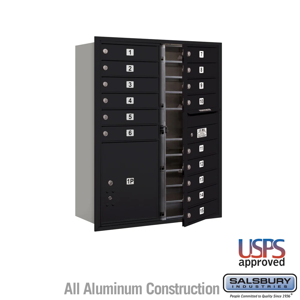 11 Door High Recessed Mounted 4C Horizontal Mailbox with Parcel Lockers - Black - Image 6