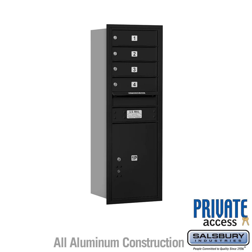 11-Door High Recessed Mounted 4C Horizontal Mailbox with Parcel Locker - Black - Rear Loading - Image 4