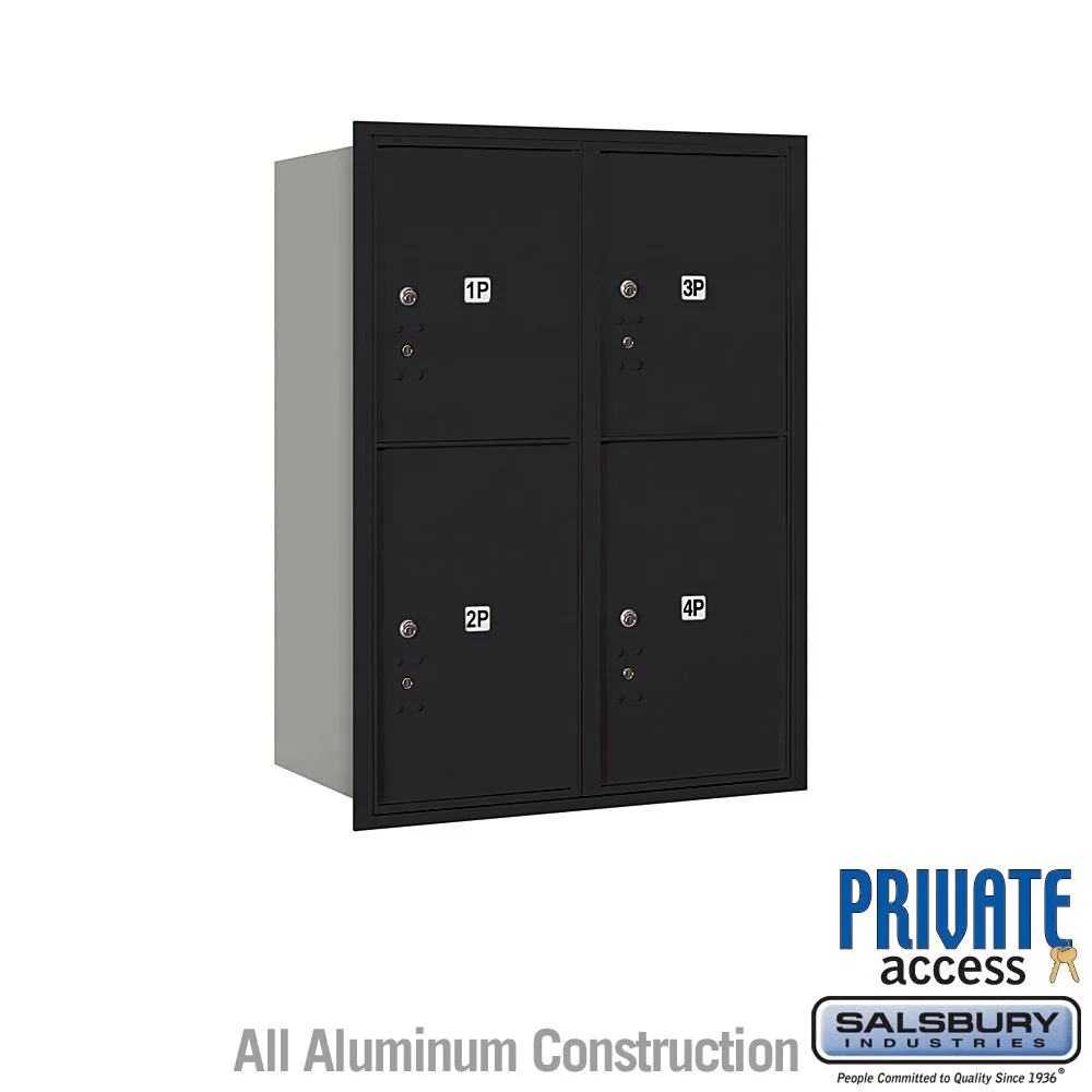 11-Door High Recessed Mounted Parcel Locker with Private Access - Rear Loading