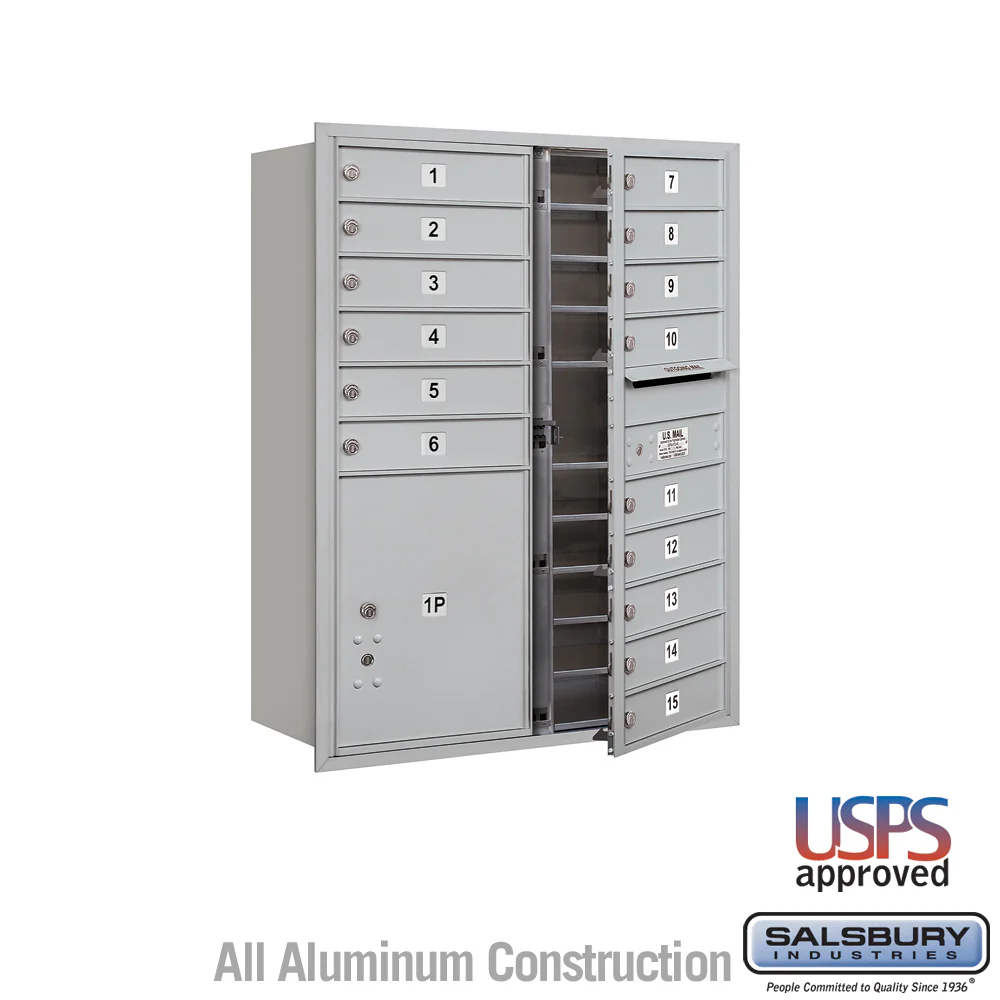 11-Door High Recessed Parcel Locker with 4 Parcel Lockers - Rear Loading - Image 3