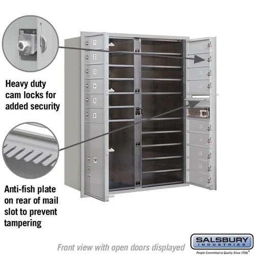 11-Door High Recessed Parcel Locker with 4 Parcel Lockers - Rear Loading - Image 5