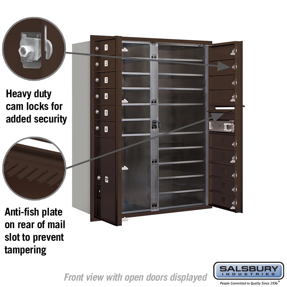 11 Door High Recessed Mounted 4C Horizontal Mailbox with Parcel Locker in Bronze - Image 8