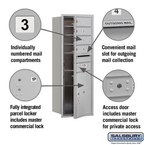 11 Door High Recessed Mounted 4C Horizontal Mailbox with Parcel Locker - Private Access - Image 2