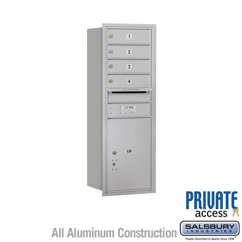 11 Door High Recessed Mounted 4C Horizontal Mailbox with Parcel Locker - Rear Loading