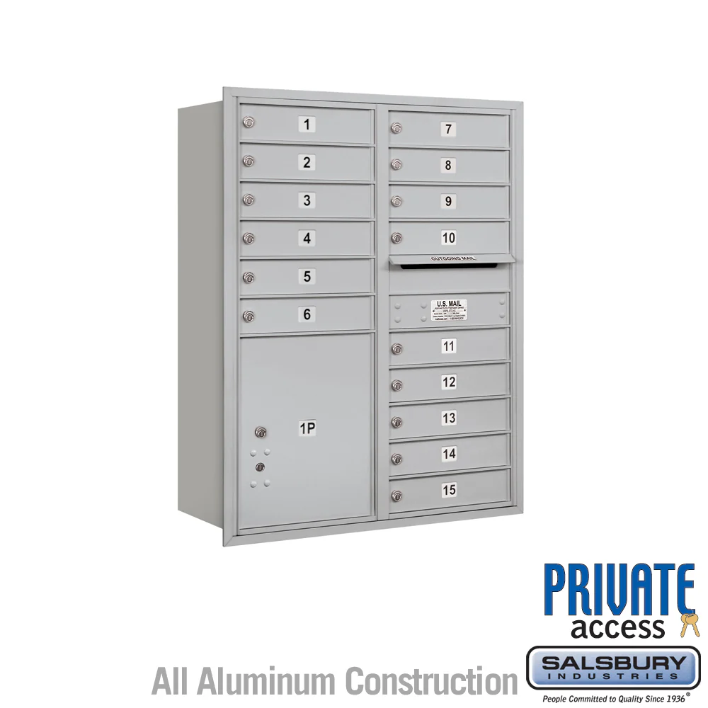 11 Door High Recessed Mounted 4C Horizontal Mailbox with Parcel Locker - Rear Loading