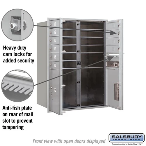11 Door High Recessed Mounted 4C Horizontal Mailbox with Parcel Lockers - Front Loading - Image 3