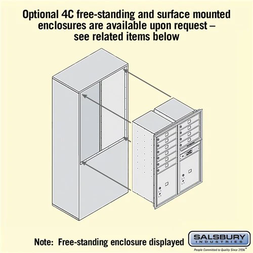 11 Door High Recessed Mounted 4C Horizontal Mailbox with Parcel Lockers - Front Loading - Image 5