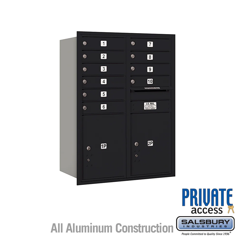11 Door High Recessed Mounted 4C Horizontal Mailbox with Parcel Lockers - Rear Loading