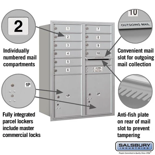 11-Door High Recessed Mounted Parcel Locker with Private Access - Rear Loading - Image 4